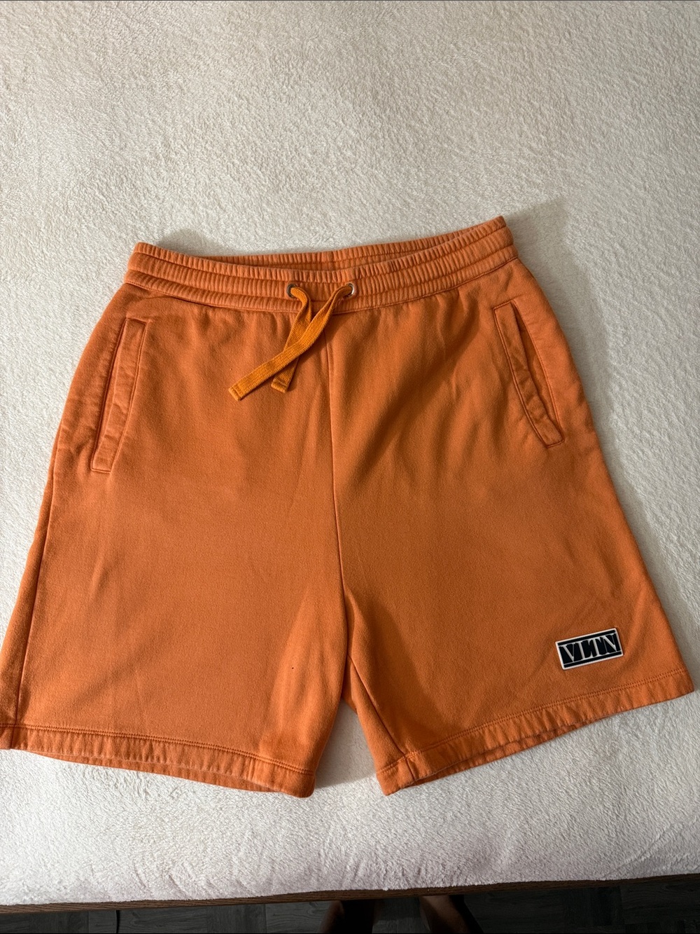 Valentino Orange Men's Cotton Drawstring Shorts